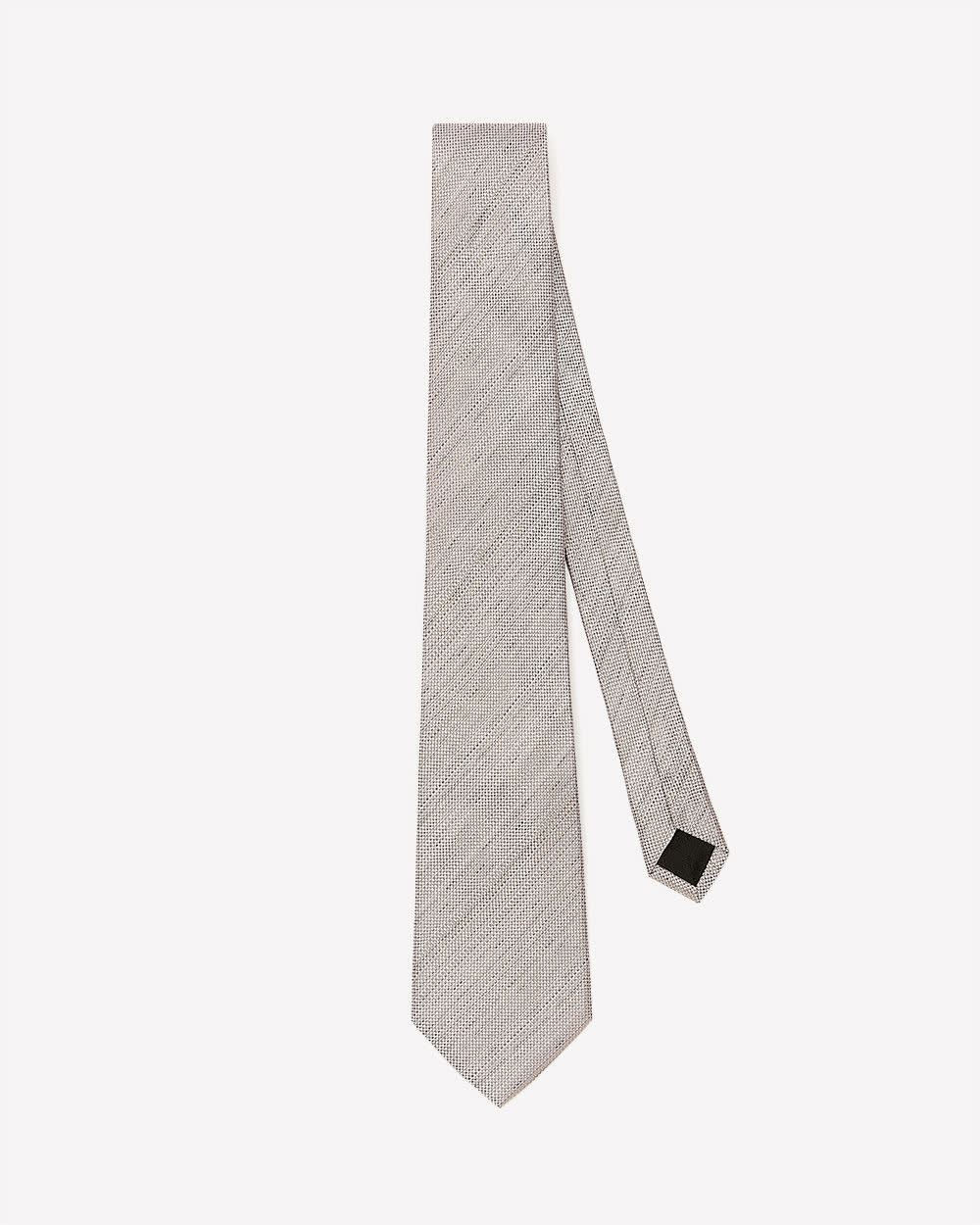 Wide Beige Textured Tie rw&co On Sale