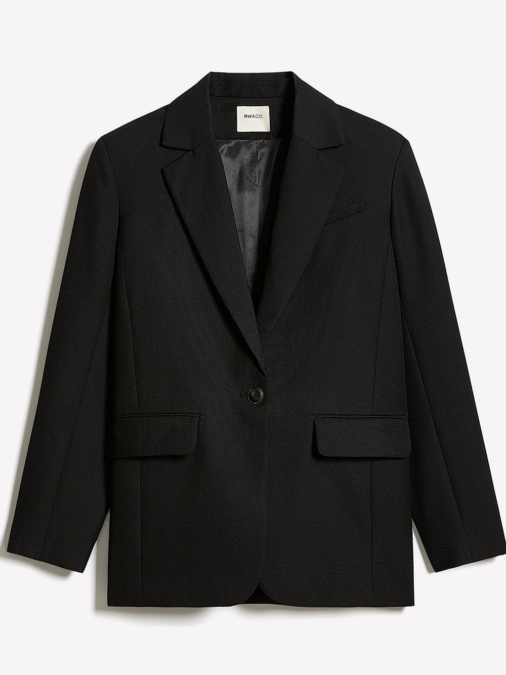 Wool-Blend Oversized One-Button Blazer rw&co On Sale