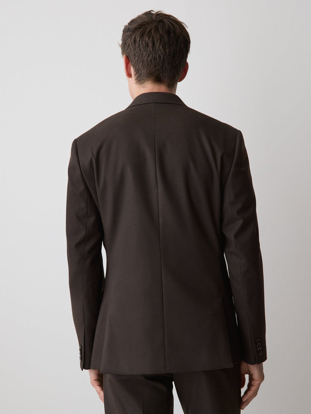 Slim Fit Dark Brown Brushed Twill Blazer rw&co Special Offer