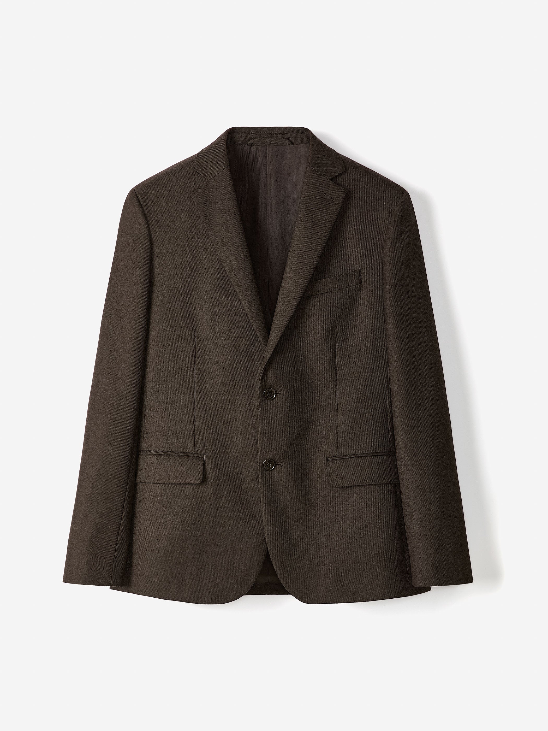 Slim Fit Dark Brown Brushed Twill Blazer rw&co Special Offer