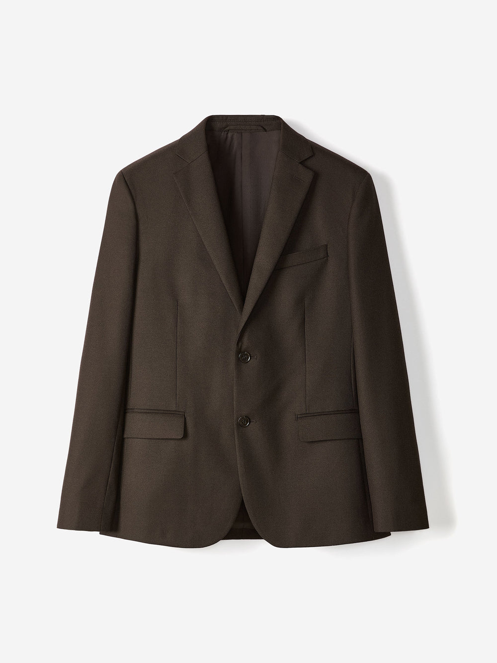 Slim Fit Dark Brown Brushed Twill Blazer rw&co Special Offer