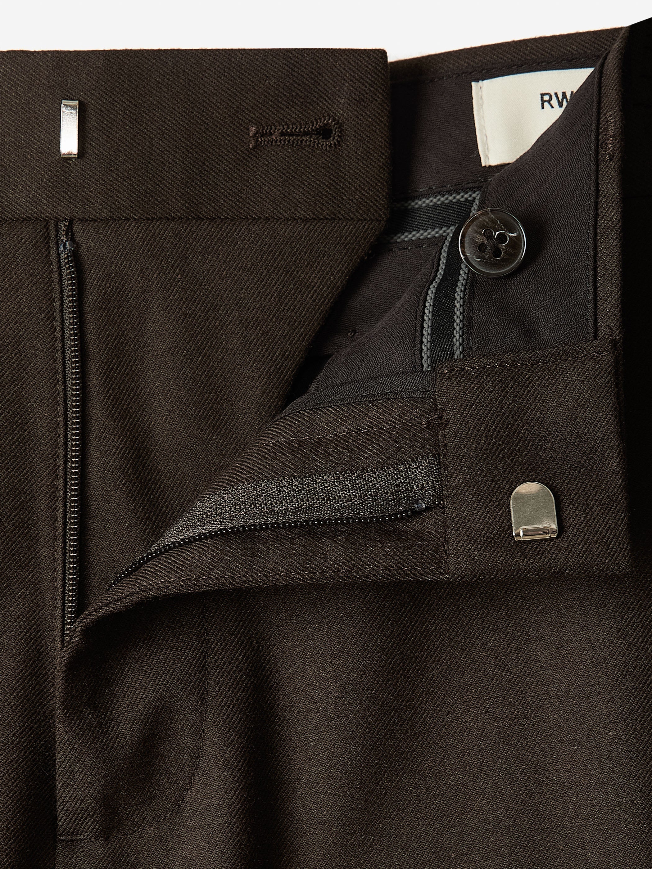 Slim Fit Dark Brown Brushed Twill Pant rw&co On Sale