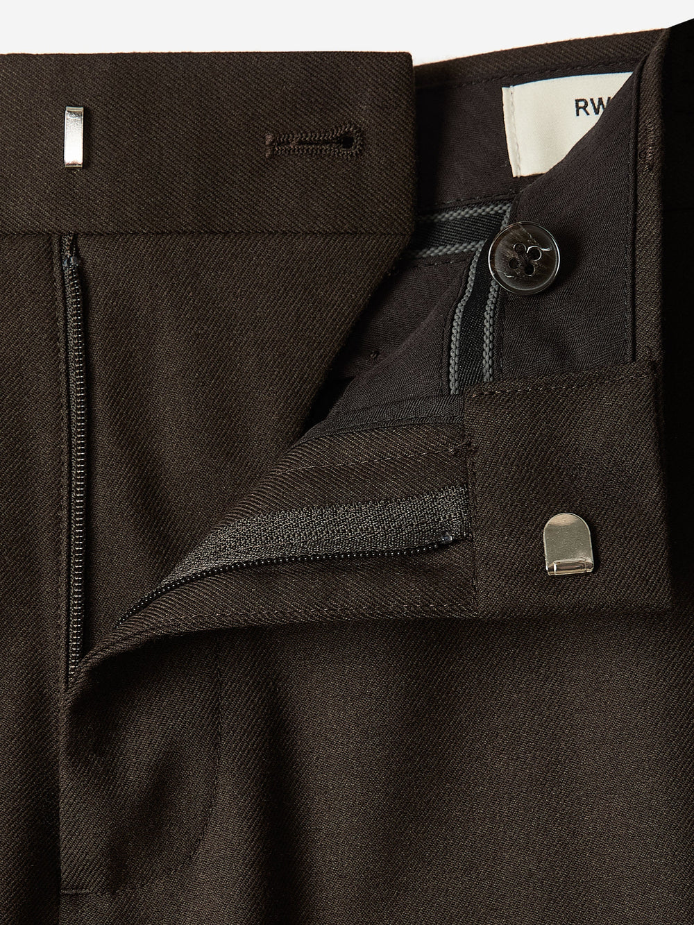 Slim Fit Dark Brown Brushed Twill Pant rw&co On Sale