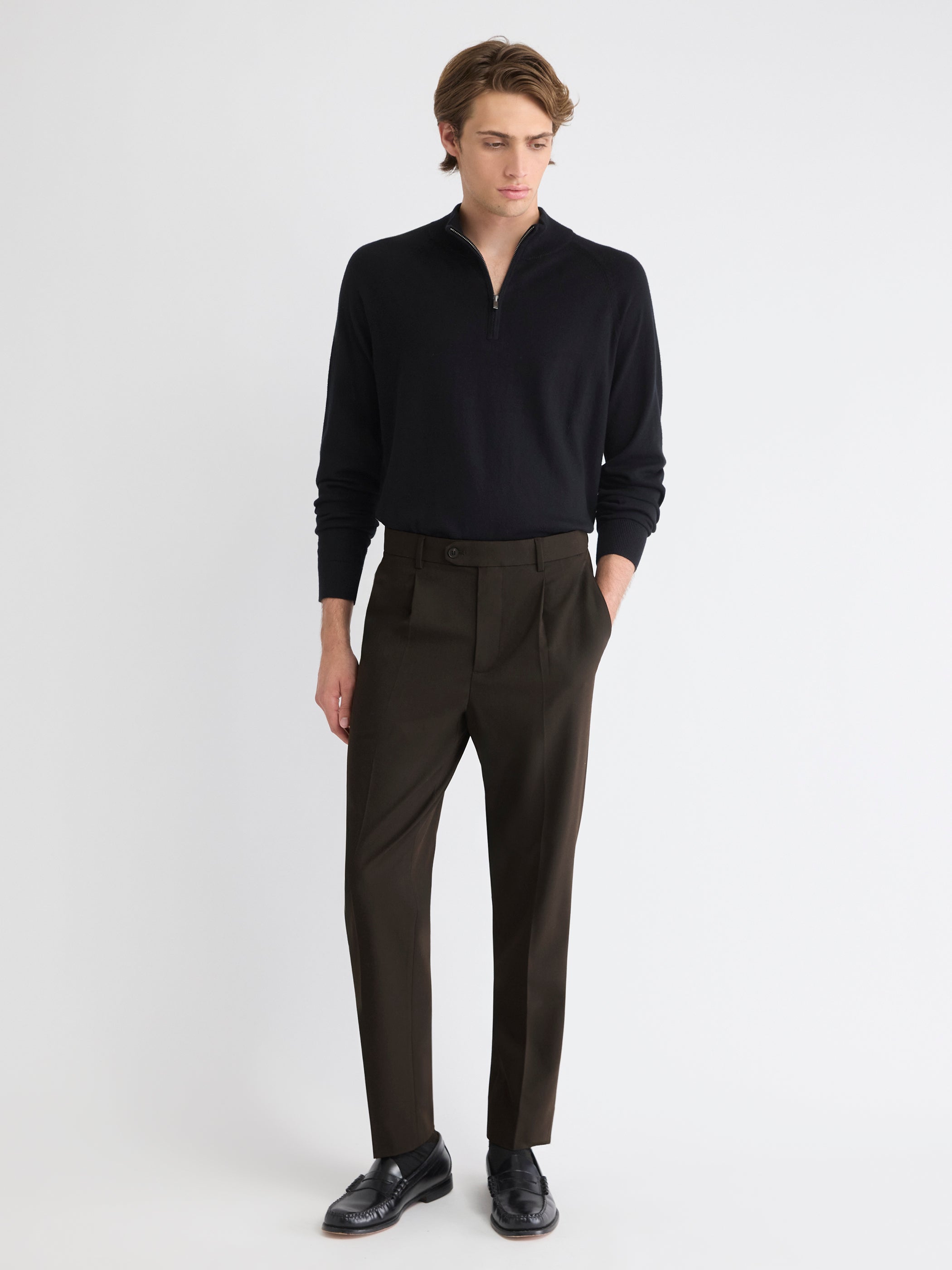 Tapered-Leg Pleated Dress Pant rw&co Special Offer