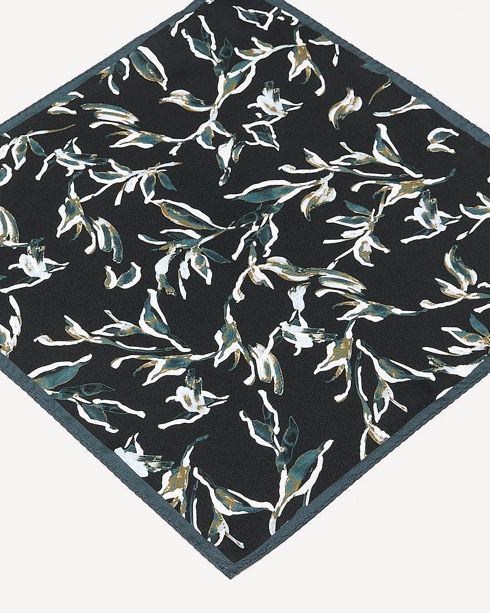 Black Handkerchief with Foliage Pattern rw&co Great Value Deal