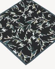 Black Handkerchief with Foliage Pattern rw&co Great Value Deal