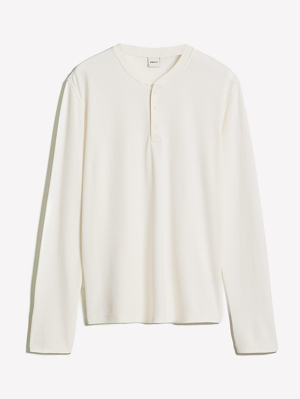 Long-Sleeve Henley Waffled Tee rw&co Special Promo Price
