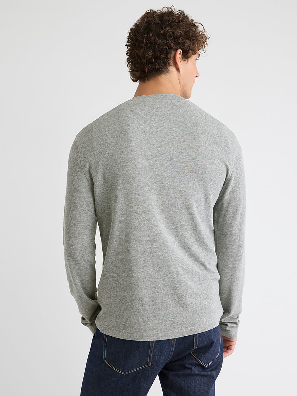 Long-Sleeve Henley Waffled Tee rw&co Special Promo Price