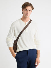 Long-Sleeve Henley Waffled Tee rw&co Special Promo Price