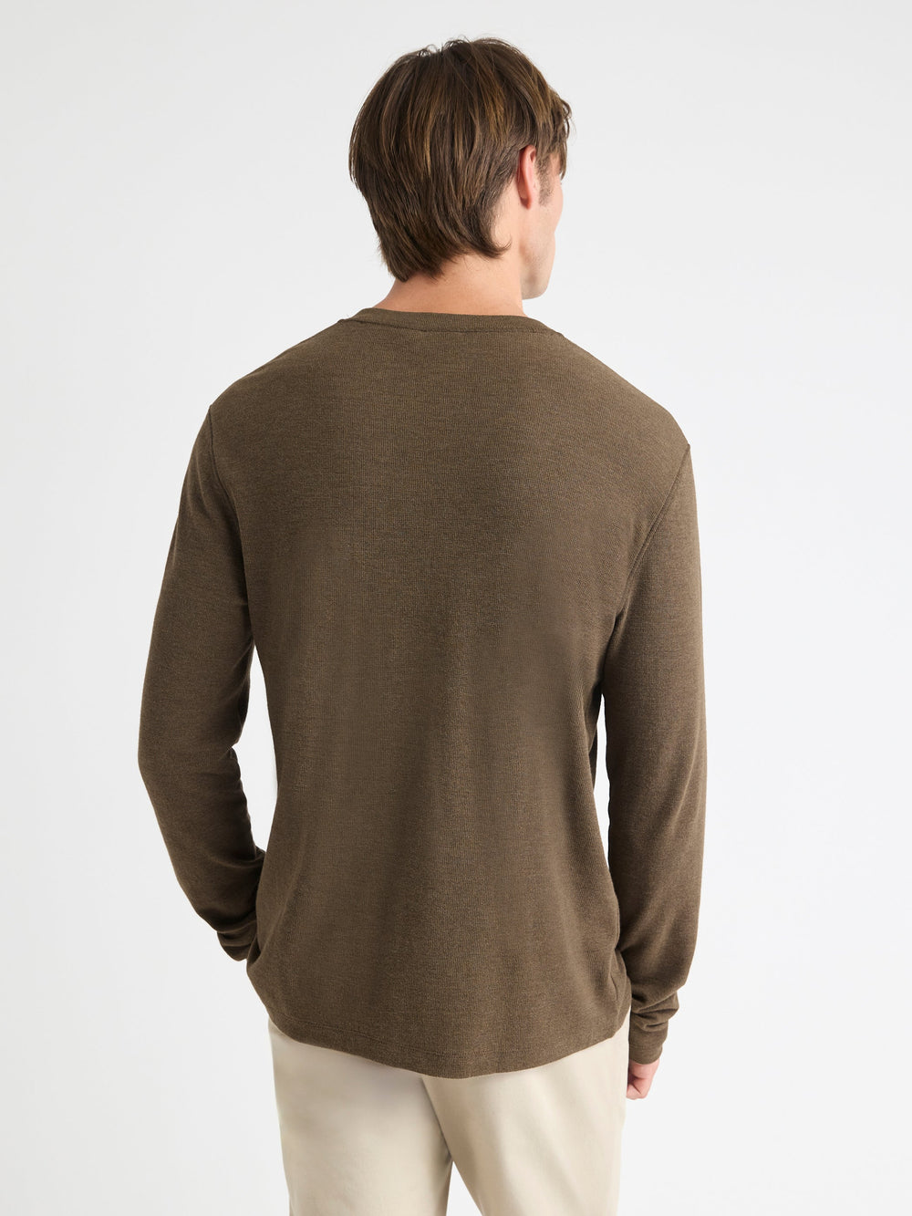 Long-Sleeve Henley Waffled Tee rw&co Special Promo Price