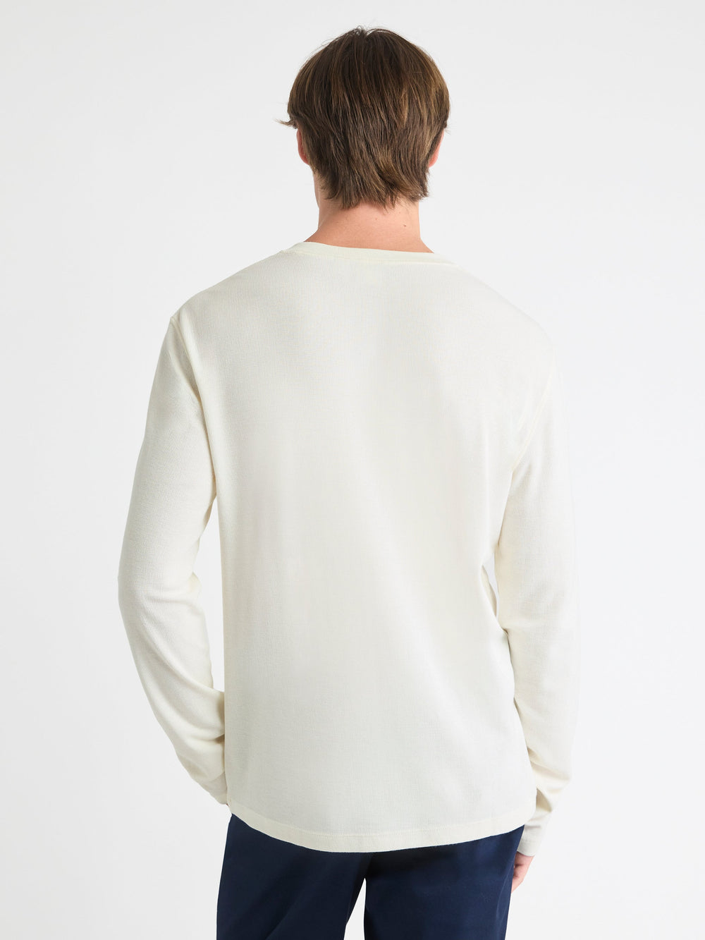 Long-Sleeve Henley Waffled Tee rw&co Special Promo Price