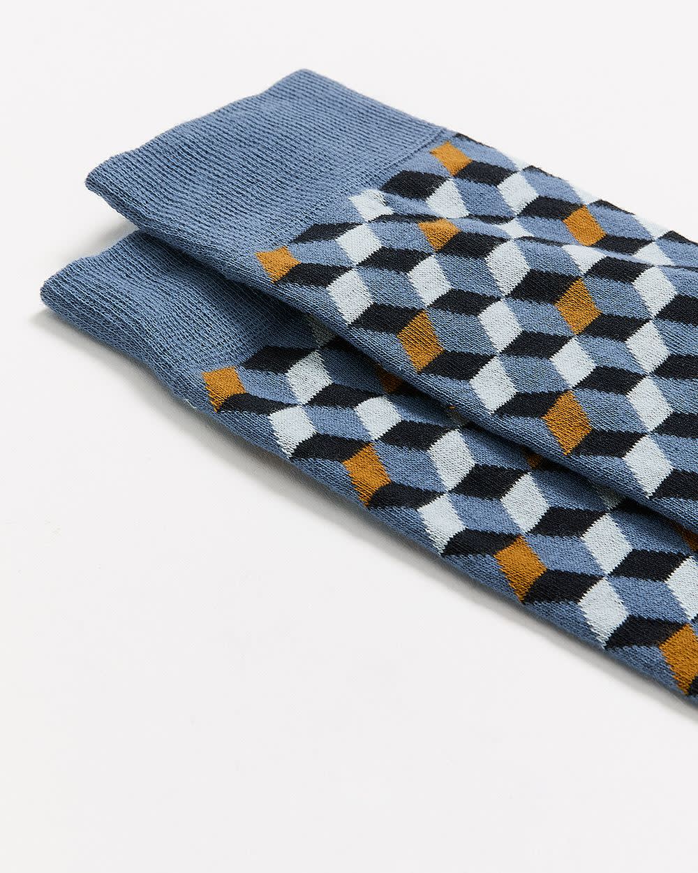 Socks with Square Geometric Pattern rw&co On Sale