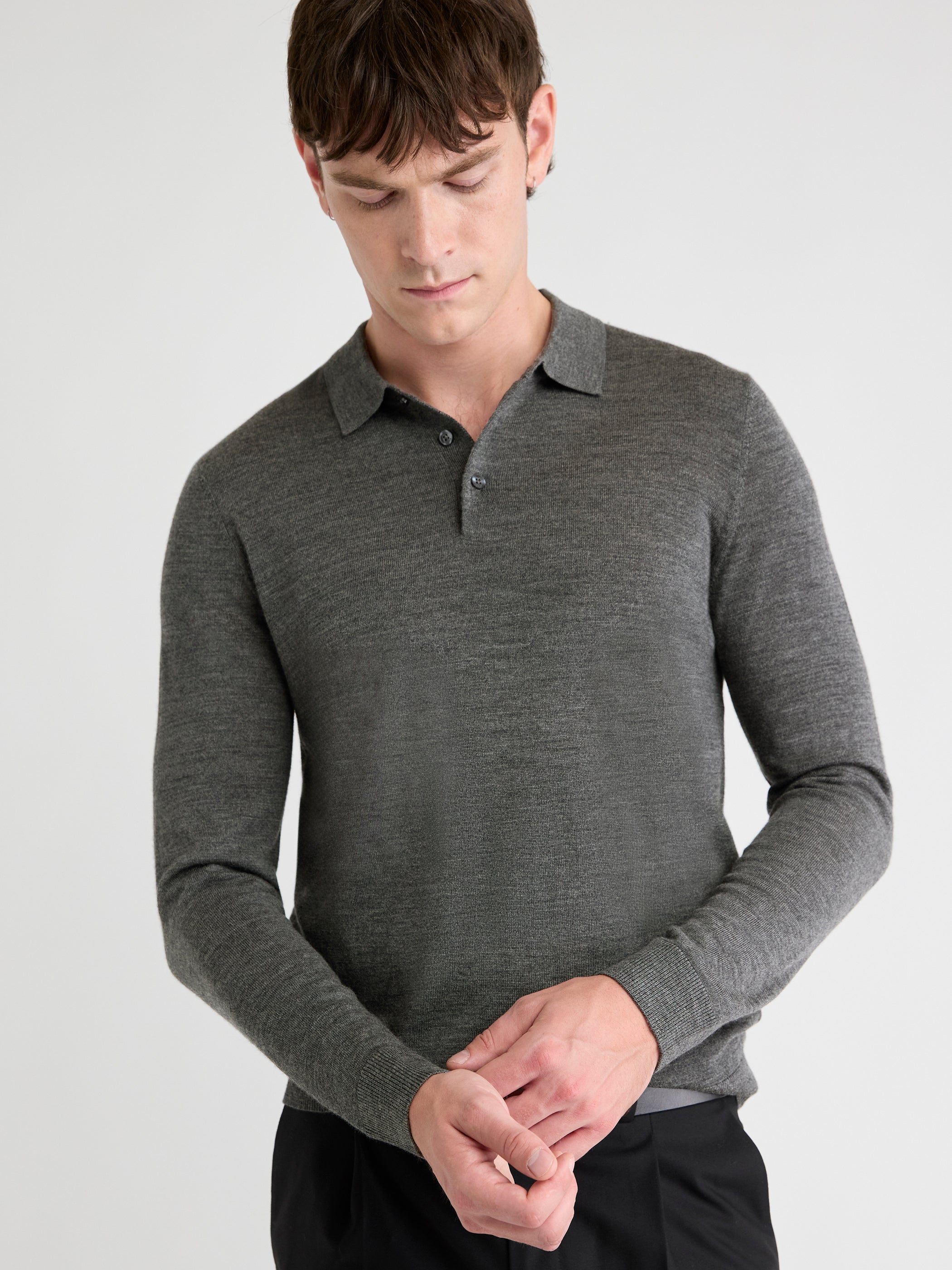 Merino Wool Polo Sweater rw&co Great Value Deal
