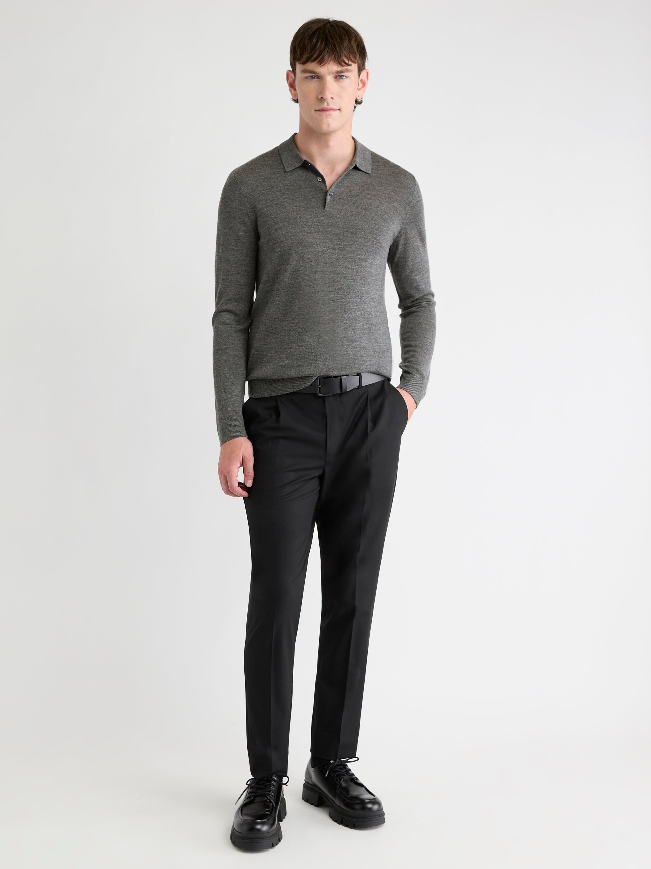 Merino Wool Polo Sweater rw&co Great Value Deal