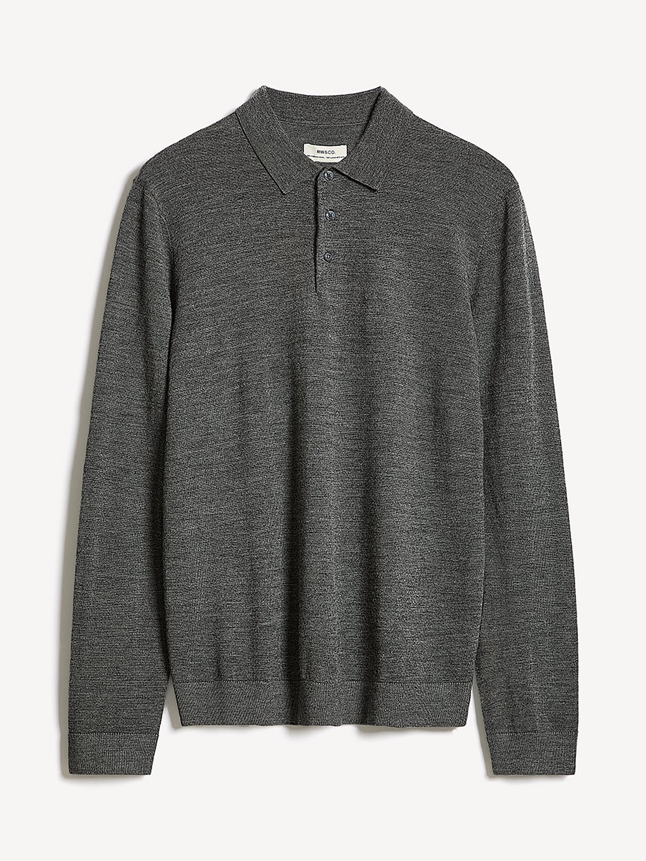 Merino Wool Polo Sweater rw&co Great Value Deal