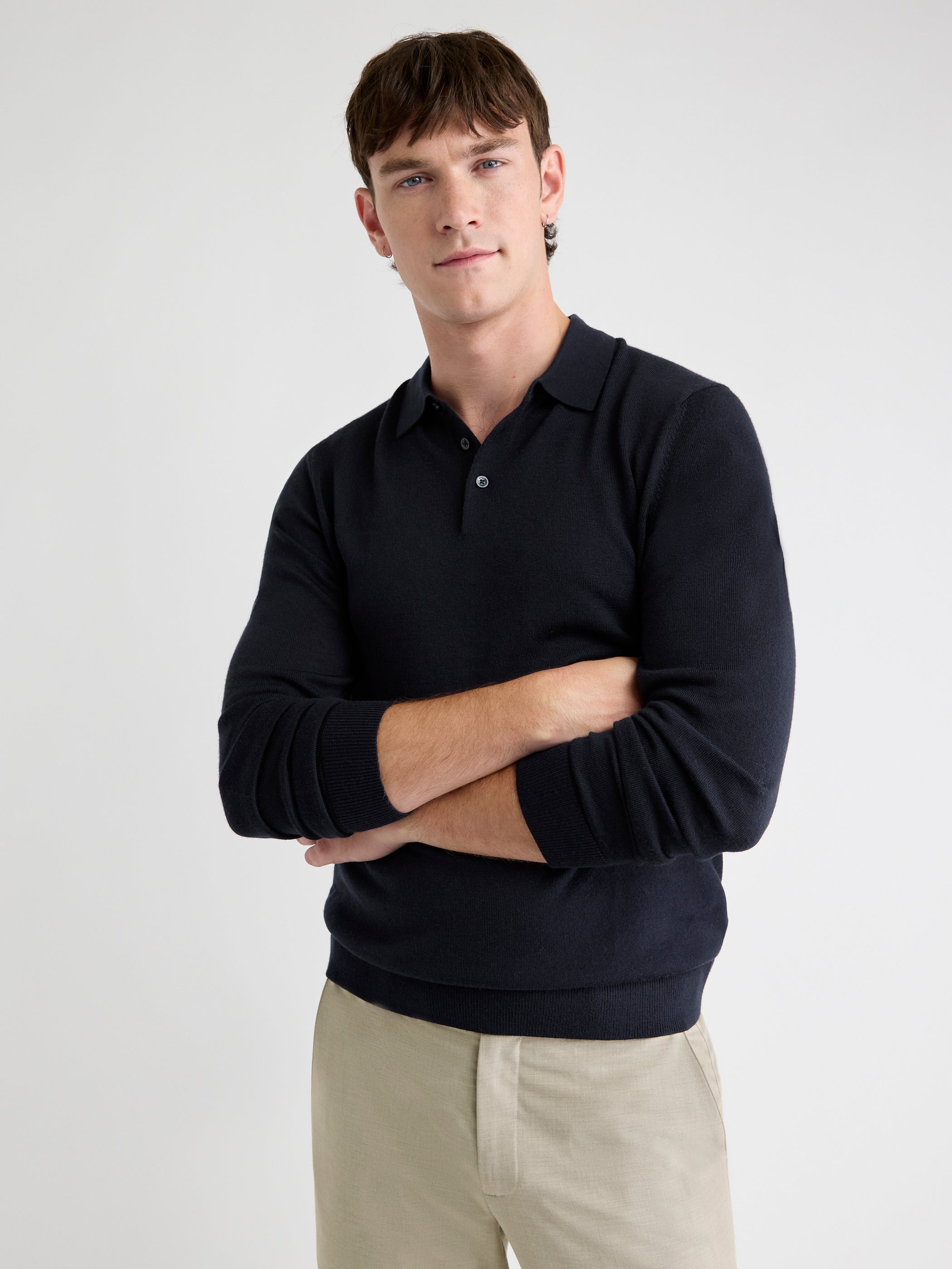 Merino Wool Polo Sweater rw&co Great Value Deal