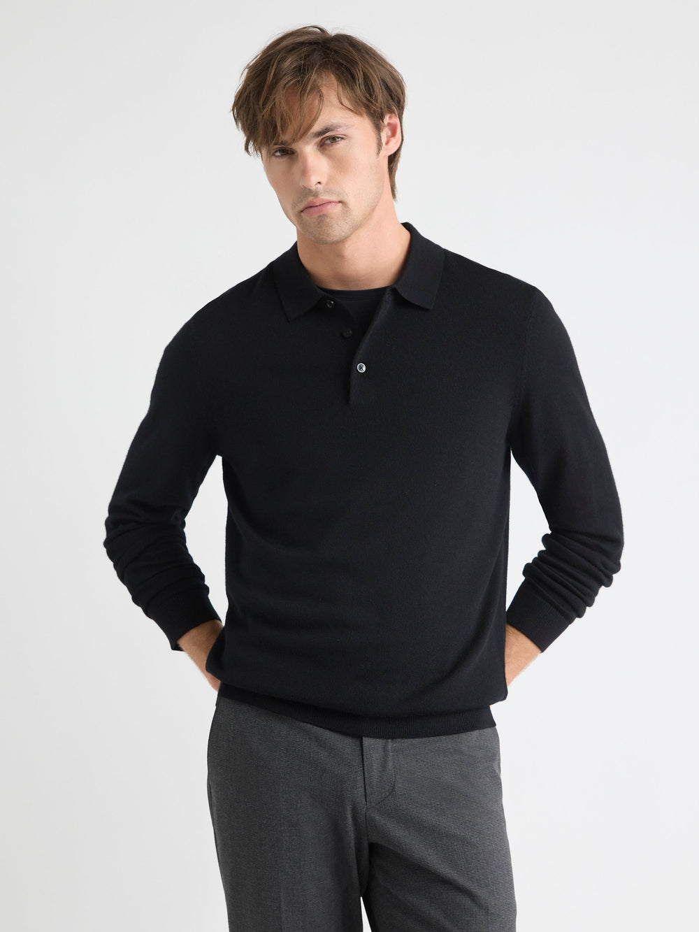 Merino Wool Polo Sweater rw&co Great Value Deal