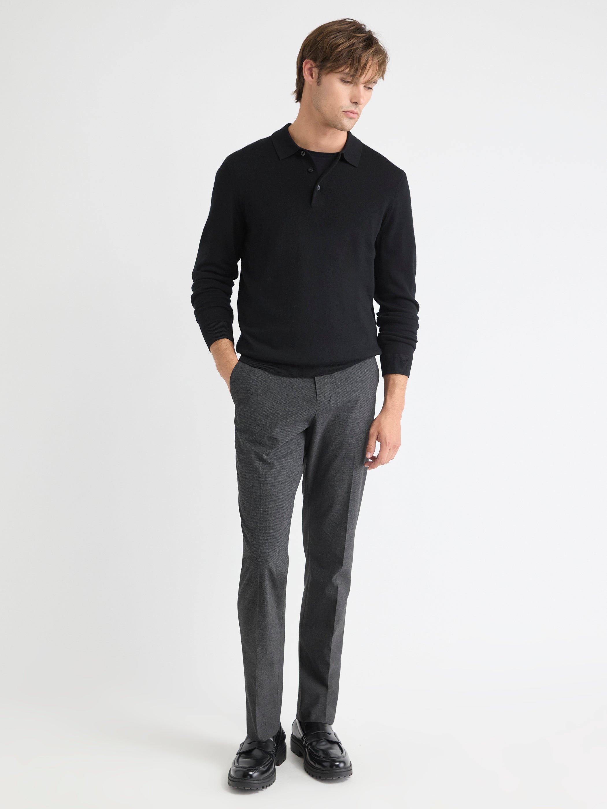 Merino Wool Polo Sweater rw&co Great Value Deal