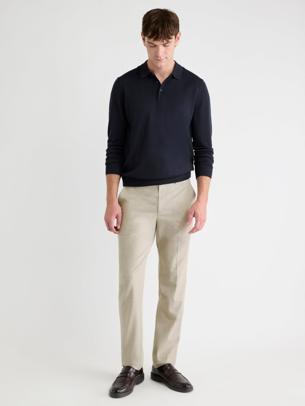 Merino Wool Polo Sweater rw&co Great Value Deal