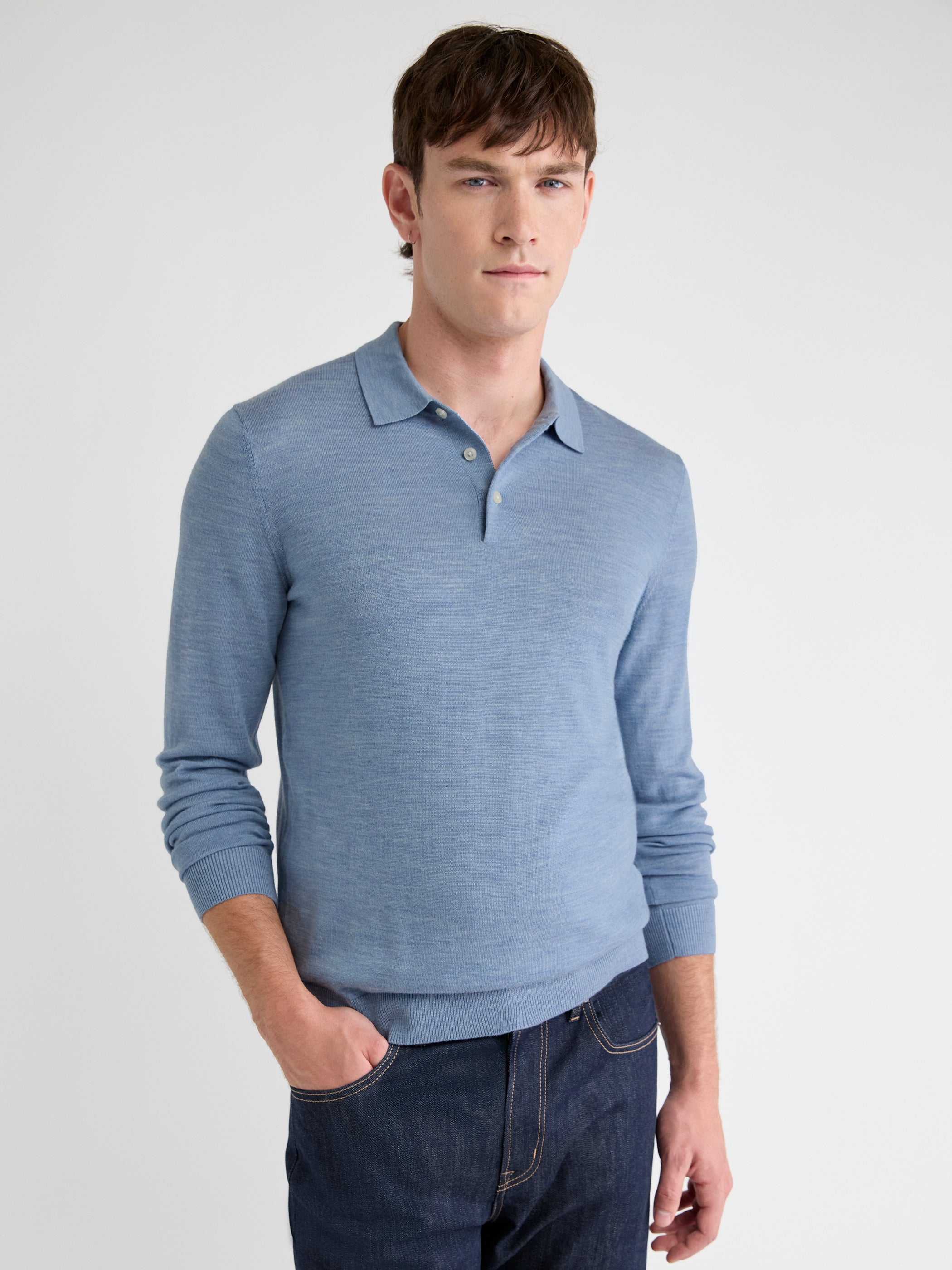 Merino Wool Polo Sweater rw&co Great Value Deal