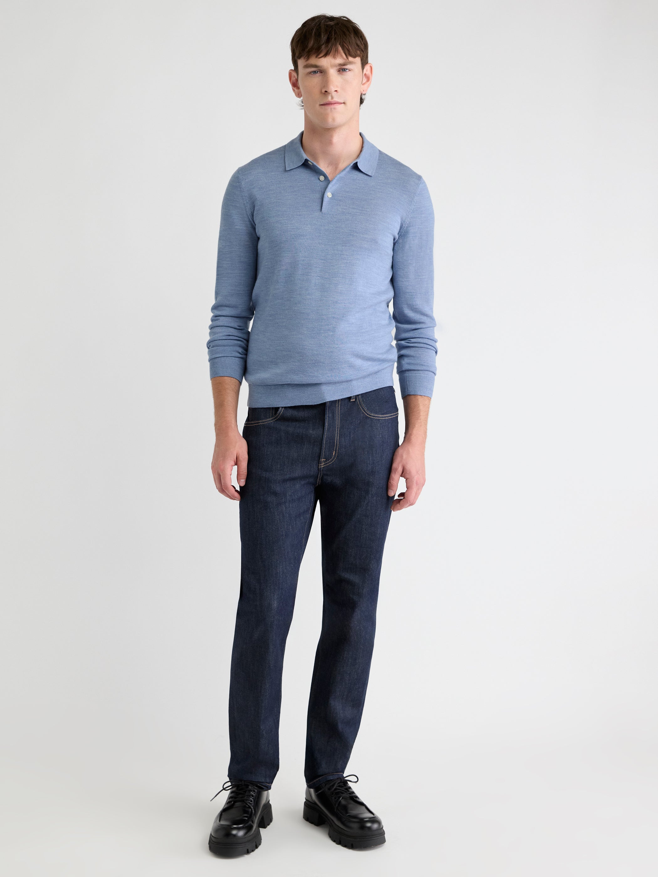 Merino Wool Polo Sweater rw&co Great Value Deal