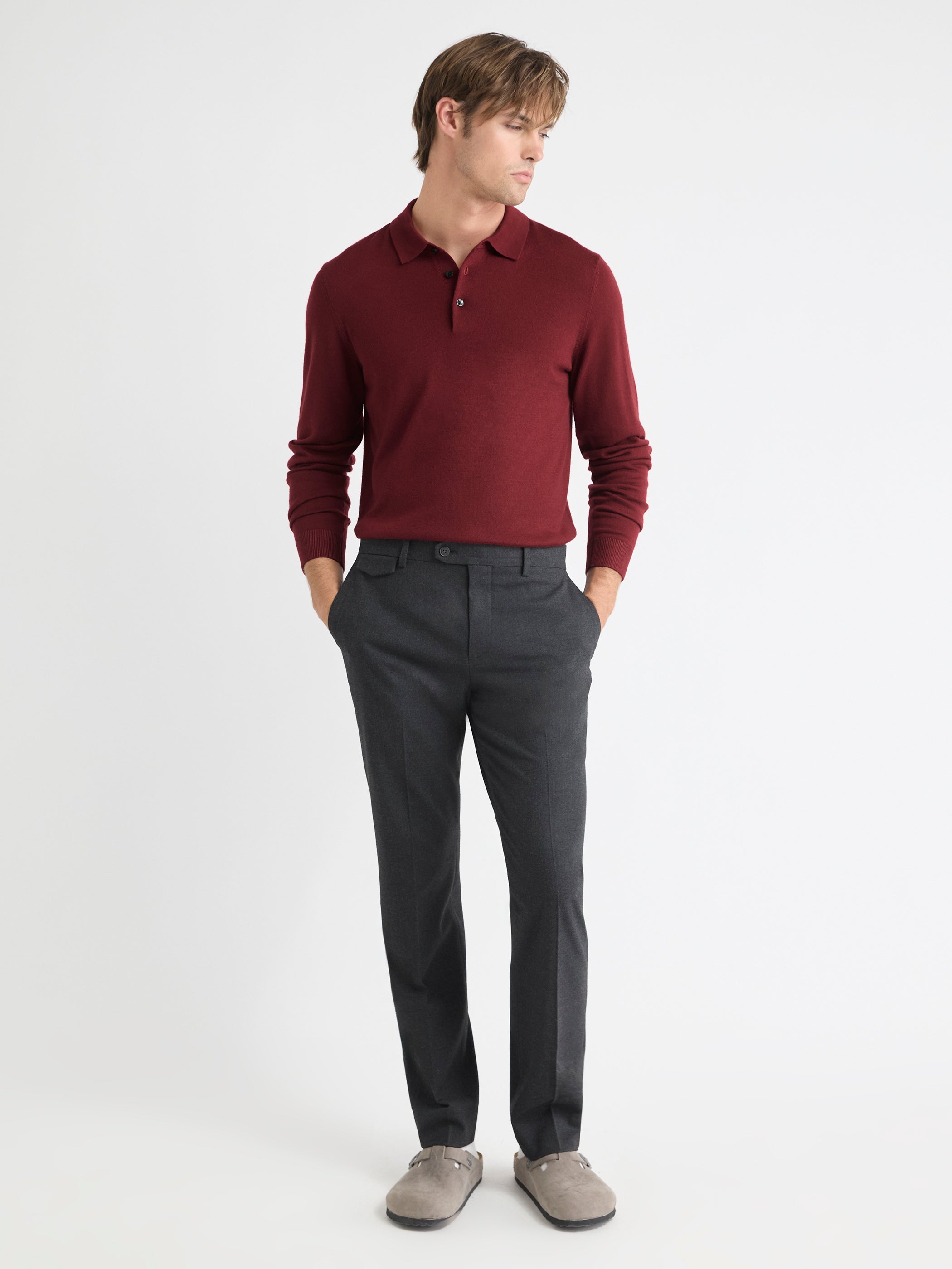 Merino Wool Polo Sweater rw&co Great Value Deal
