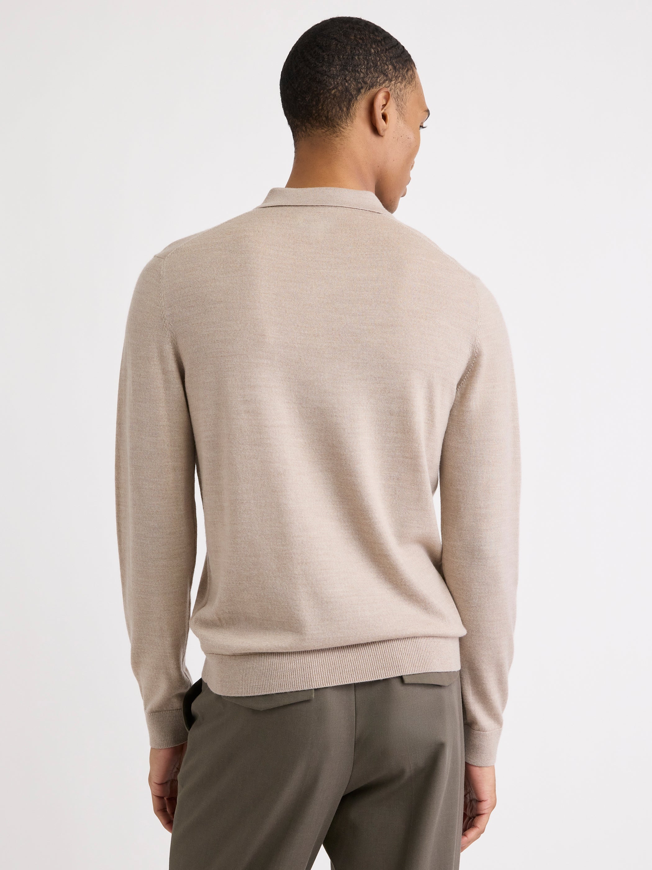 Merino Wool Polo Sweater rw&co Great Value Deal