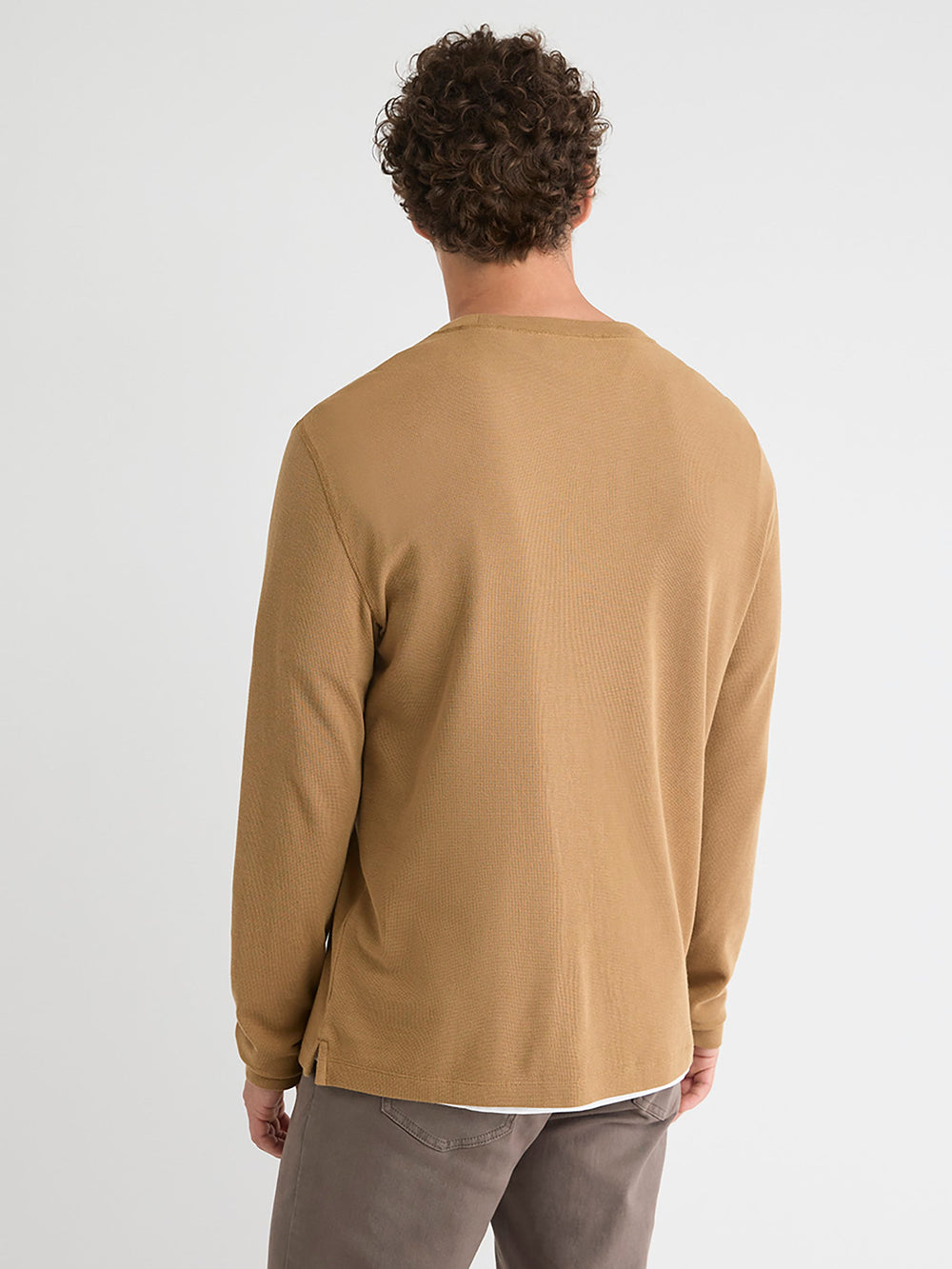 Long-Sleeve Crew-Neck Waffled Tee rw&co Limited Time Discount