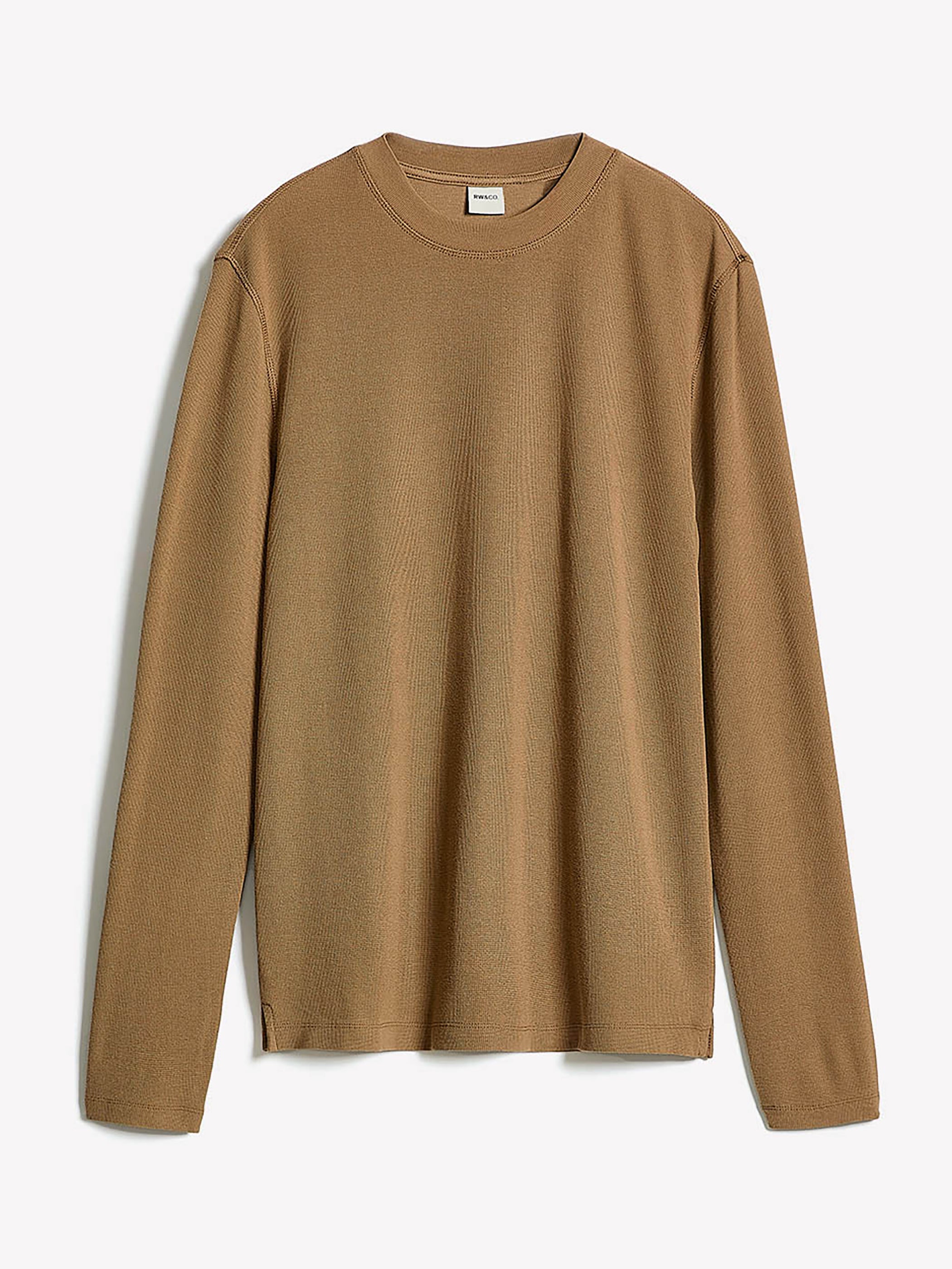 Long-Sleeve Crew-Neck Waffled Tee rw&co Limited Time Discount