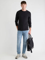 Long-Sleeve Crew-Neck Waffled Tee rw&co Limited Time Discount
