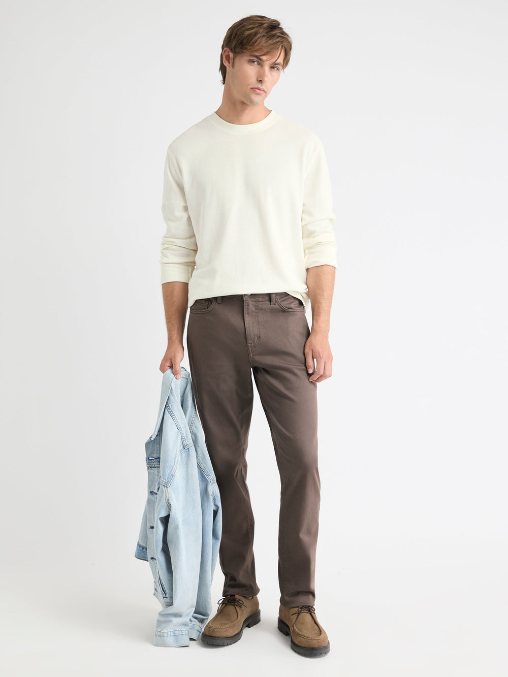 Long-Sleeve Crew-Neck Waffled Tee rw&co Limited Time Discount