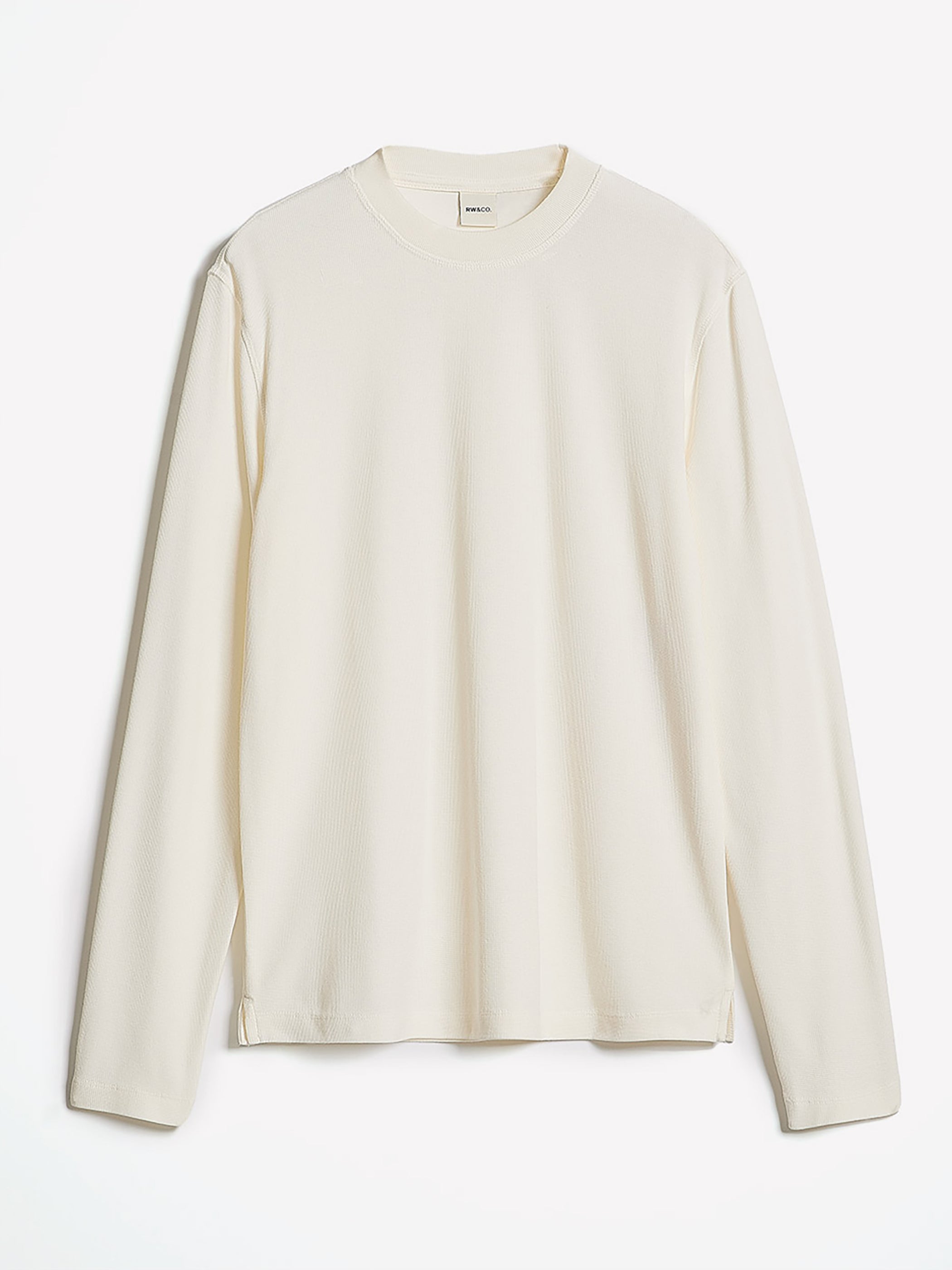 Long-Sleeve Crew-Neck Waffled Tee rw&co Limited Time Discount