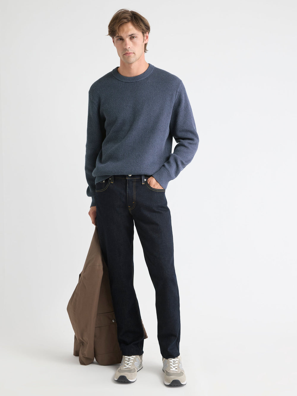 Cashmere-Blend Long-Sleeve Crew-Neck Sweater rw&co Exclusive Sale Price