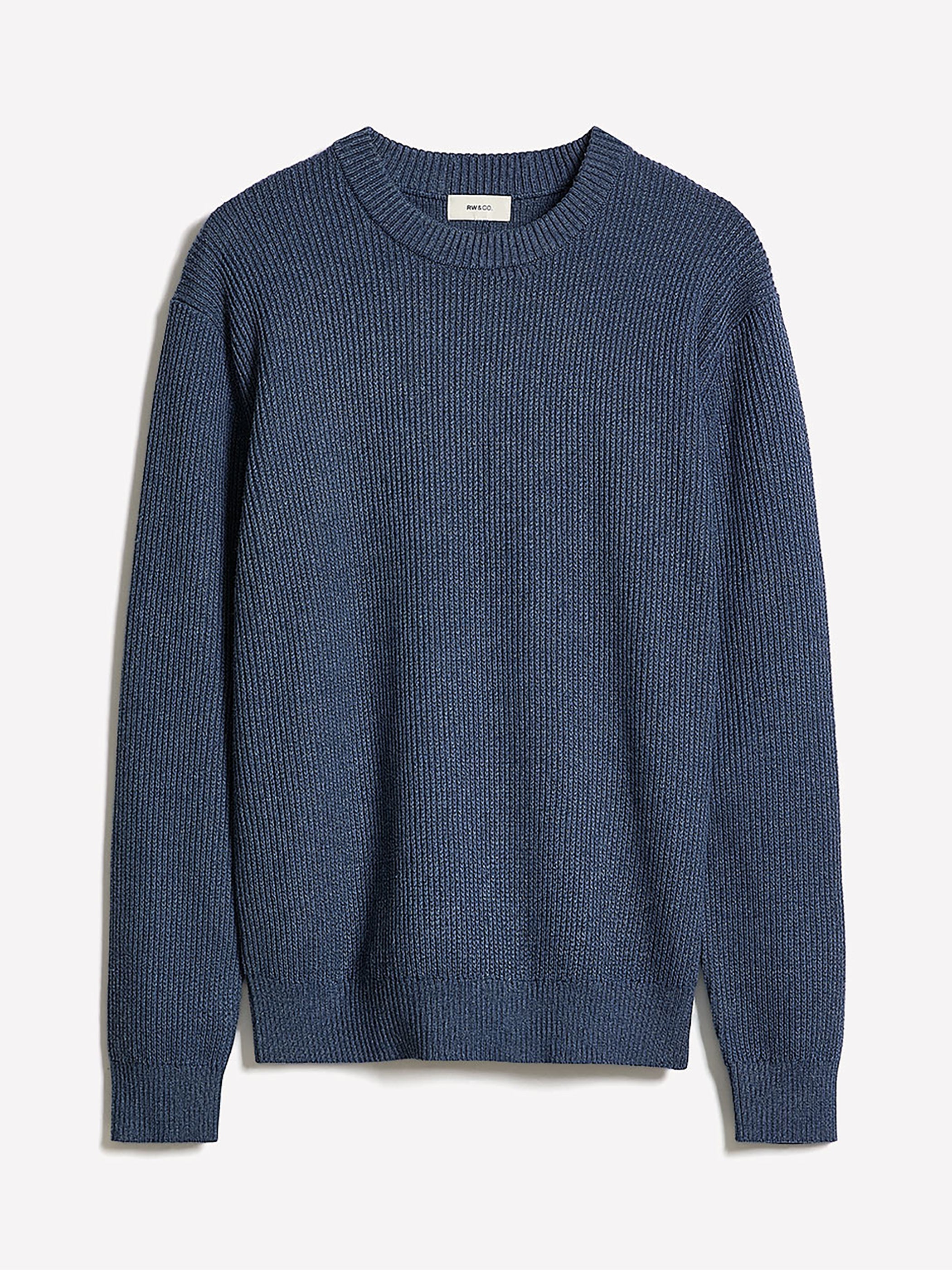 Cashmere-Blend Long-Sleeve Crew-Neck Sweater rw&co Exclusive Sale Price