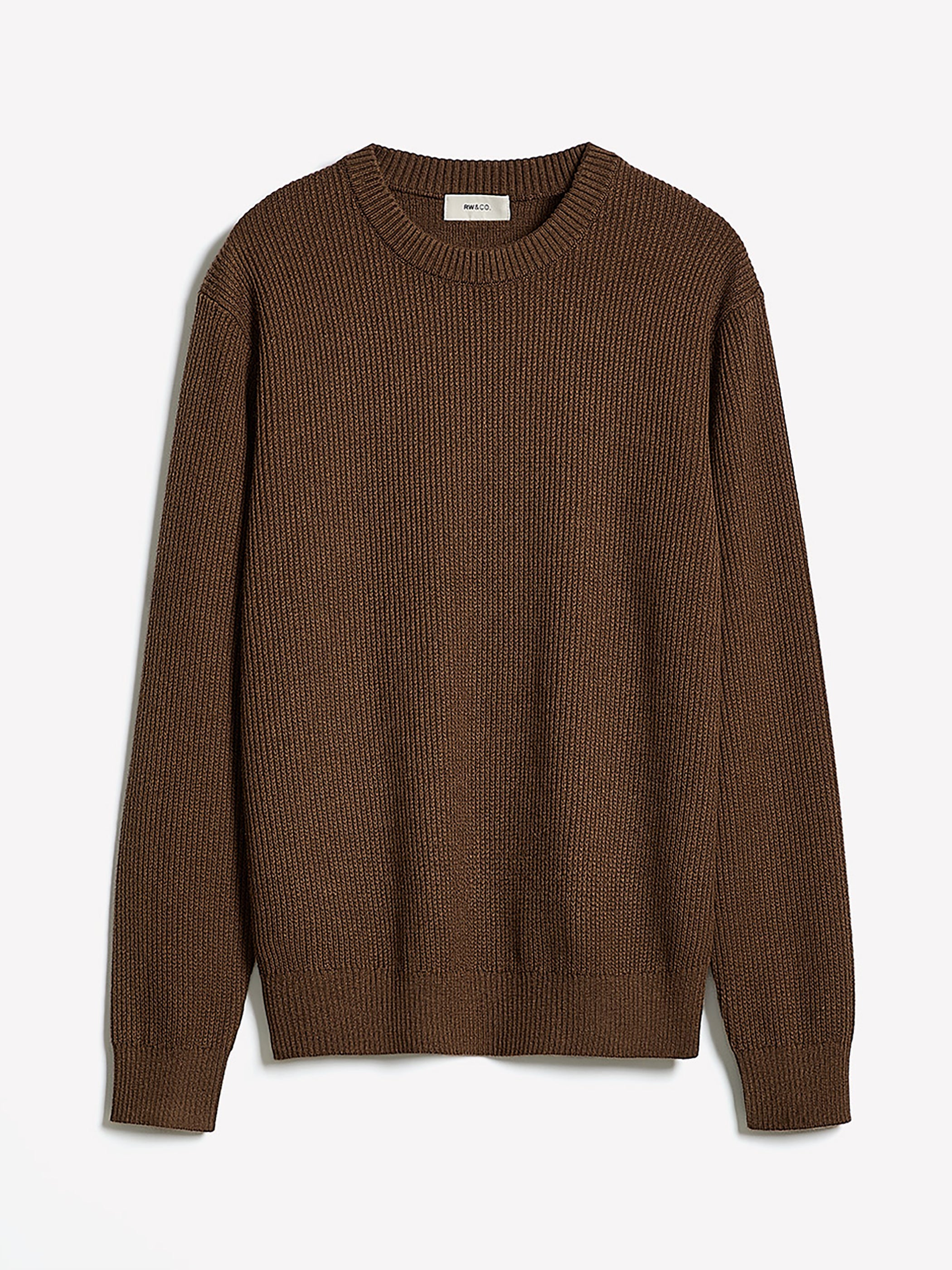 Cashmere-Blend Long-Sleeve Crew-Neck Sweater rw&co Exclusive Sale Price