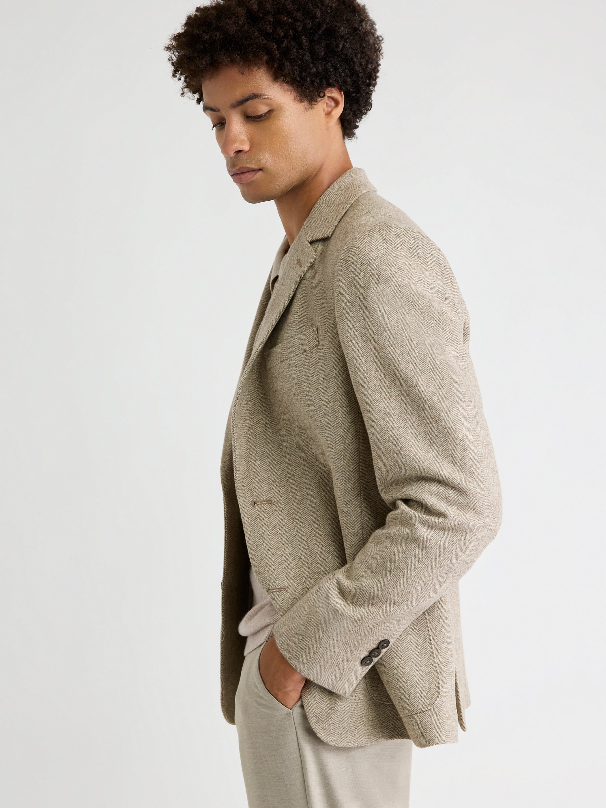 Slim-Fit Herringbone Blazer rw&co Great Value Deal