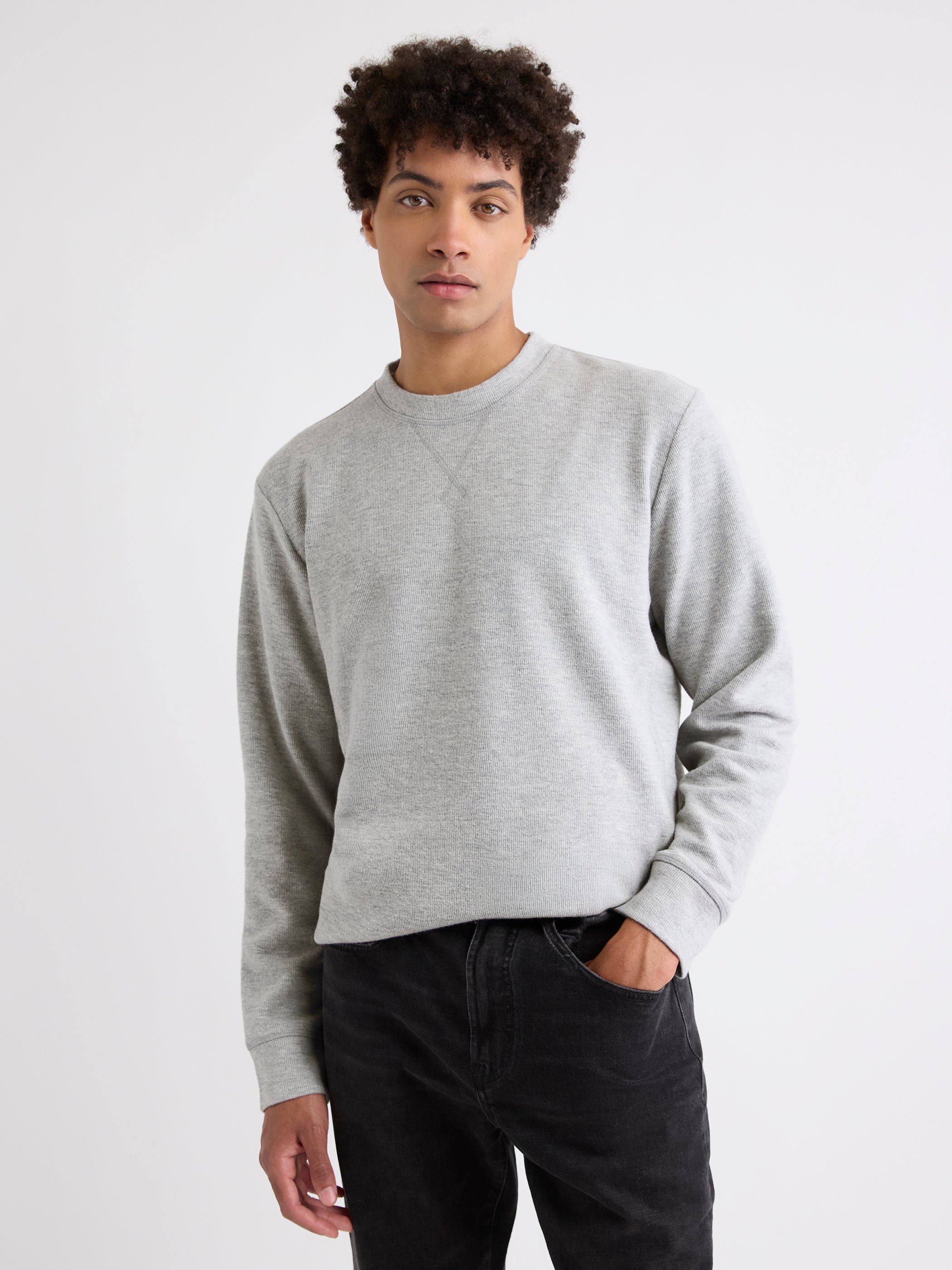 Long-Sleeve Crew-Neck Ribbed Sweater rw&co Limited Time Discount