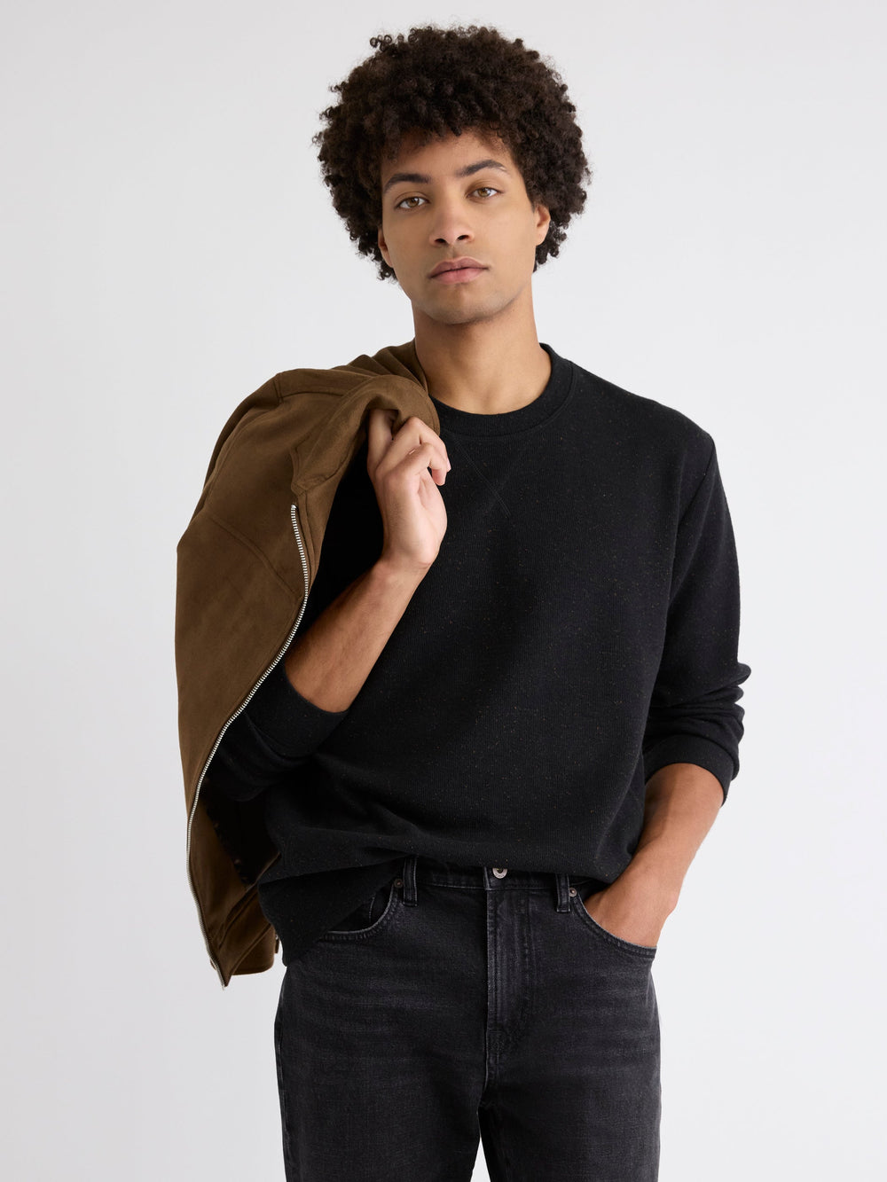 Long-Sleeve Crew-Neck Ribbed Sweater rw&co Limited Time Discount