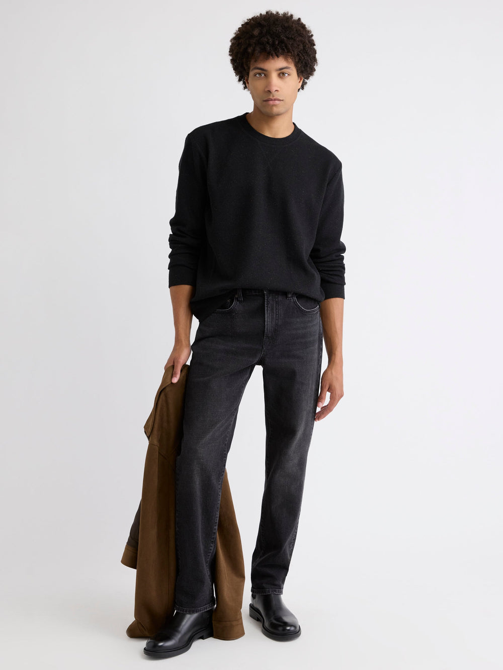 Long-Sleeve Crew-Neck Ribbed Sweater rw&co Limited Time Discount