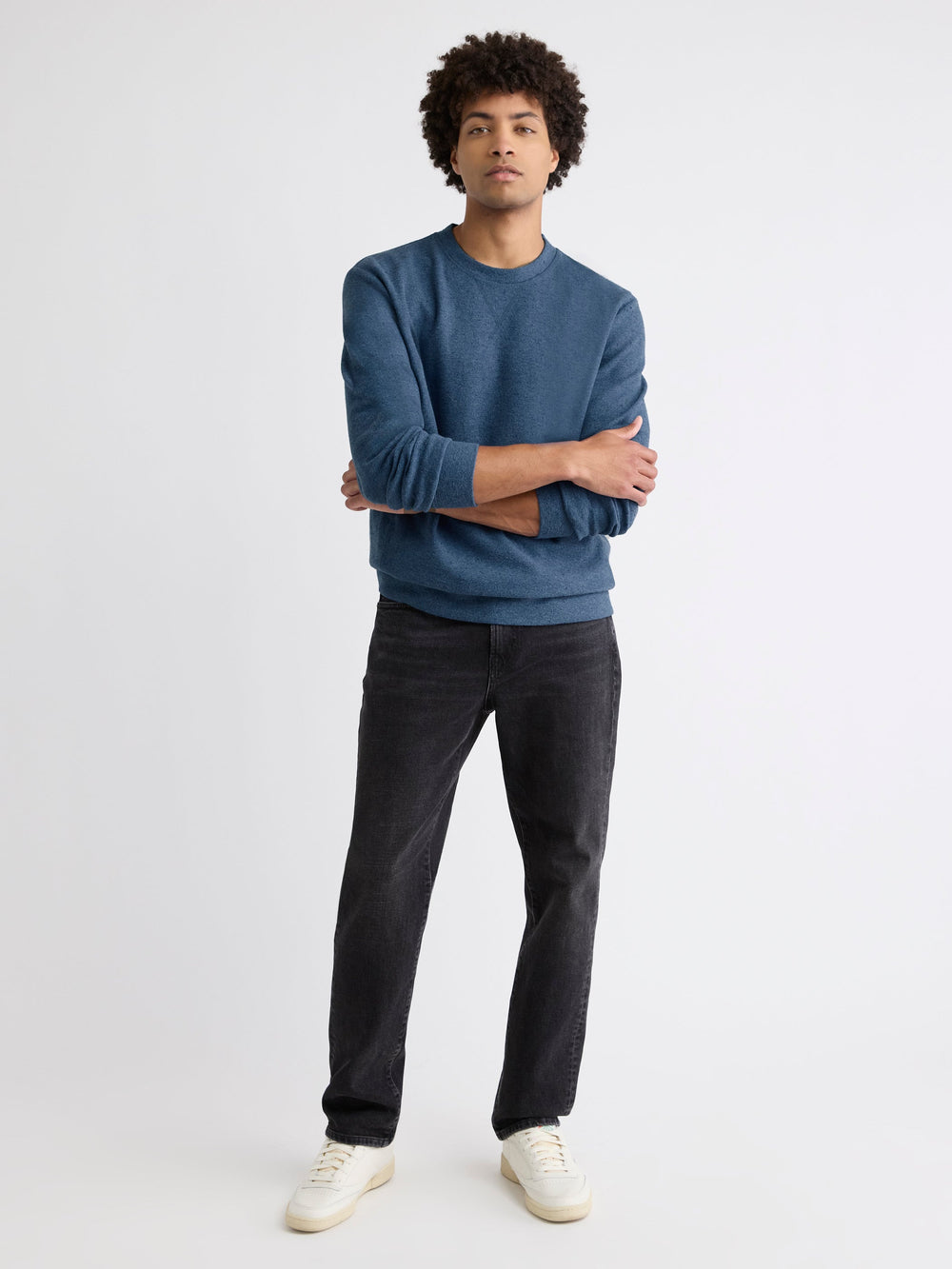 Long-Sleeve Crew-Neck Ribbed Sweater rw&co Limited Time Discount