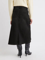 Grey Flare Midi Denim Skirt rw&co Great Value Deal