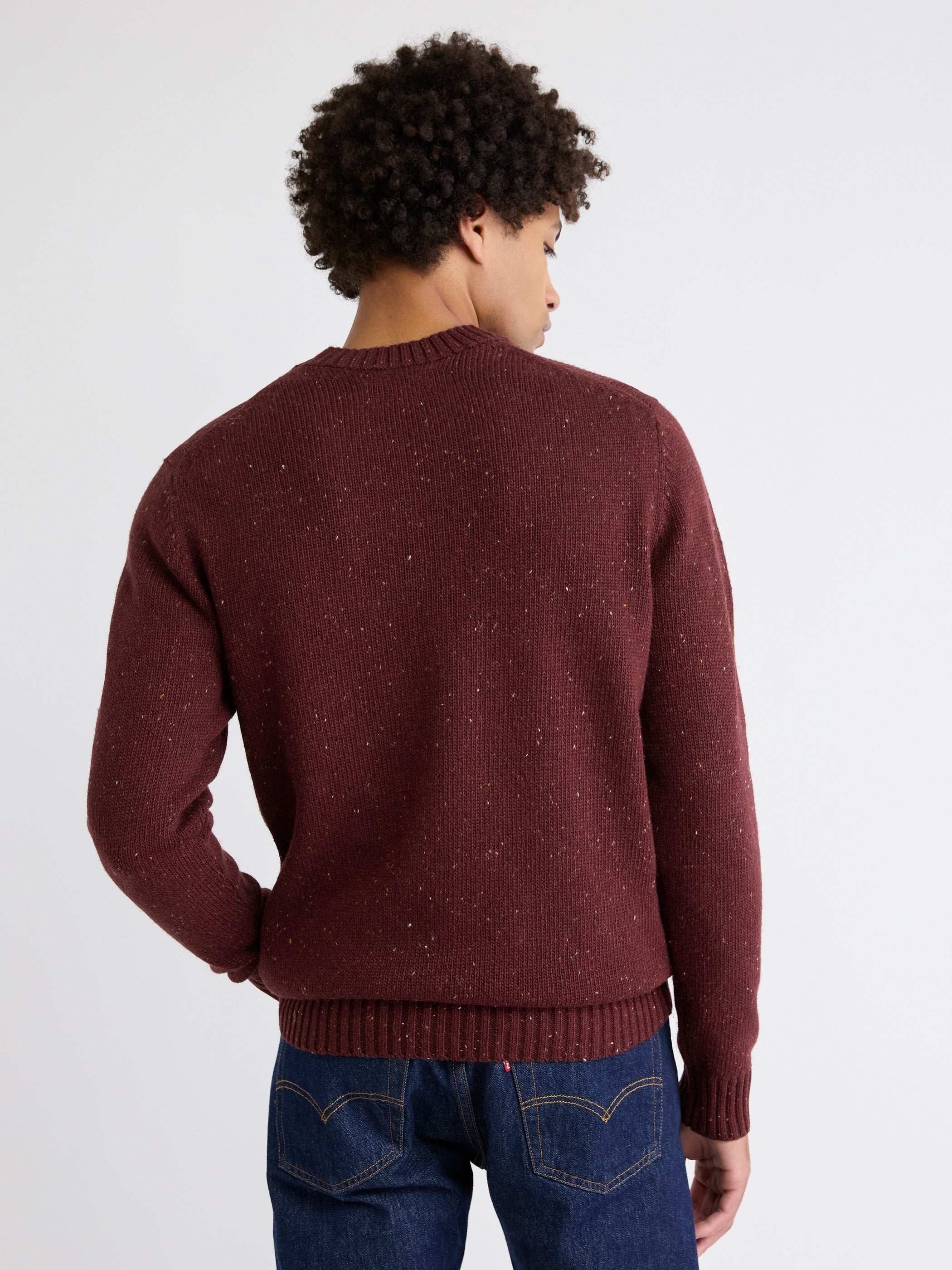 Long-Sleeve Crew-Neck Sweater with Neps rw&co On Sale