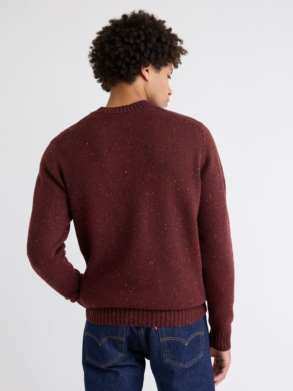 Long-Sleeve Crew-Neck Sweater with Neps rw&co On Sale