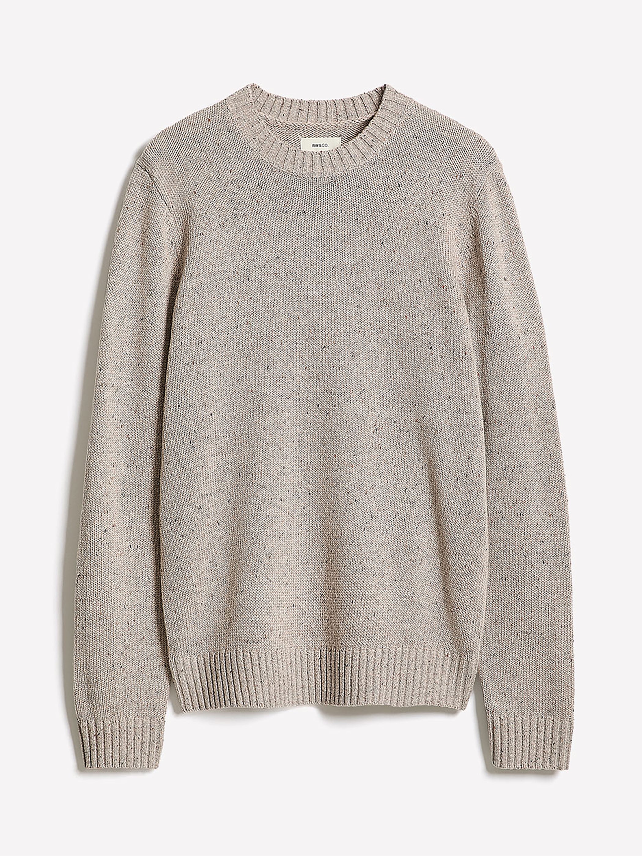 Long-Sleeve Crew-Neck Sweater with Neps rw&co On Sale