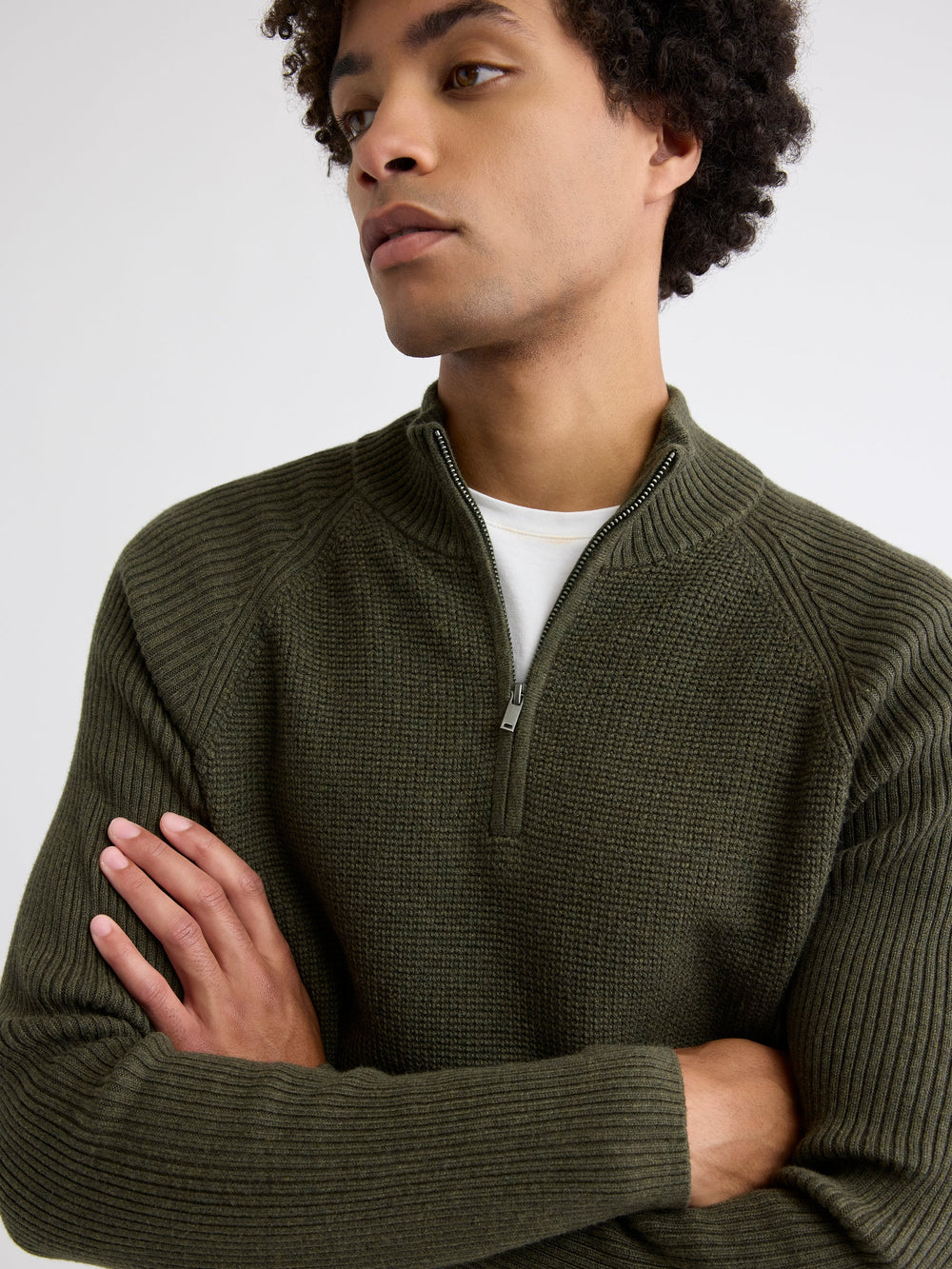 Long-Sleeve Quarter-Zip Mock-Neck Sweater rw&co On Sale