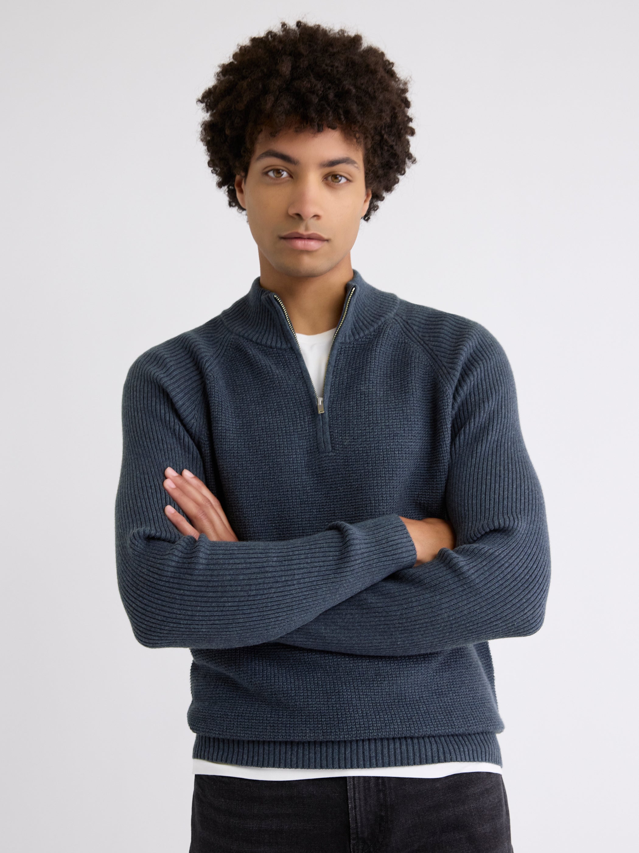 Long-Sleeve Quarter-Zip Mock-Neck Sweater rw&co On Sale