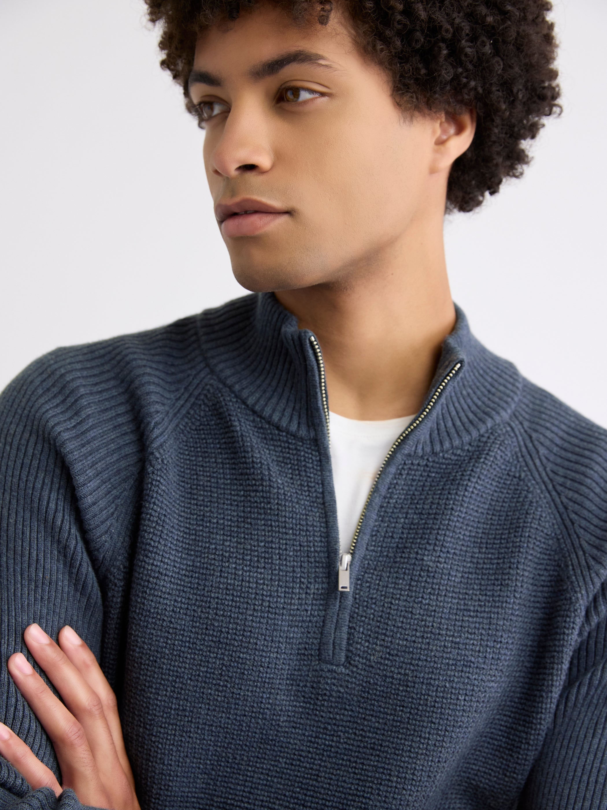 Long-Sleeve Quarter-Zip Mock-Neck Sweater rw&co On Sale