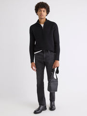 Long-Sleeve Quarter-Zip Mock-Neck Sweater rw&co On Sale