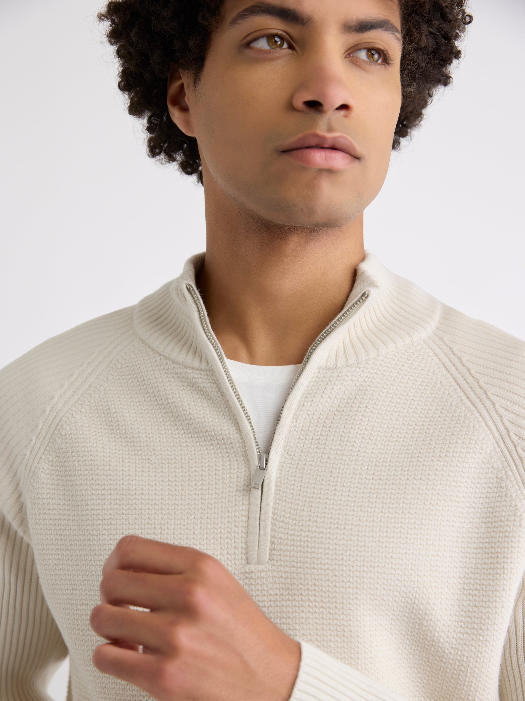 Long-Sleeve Quarter-Zip Mock-Neck Sweater rw&co On Sale