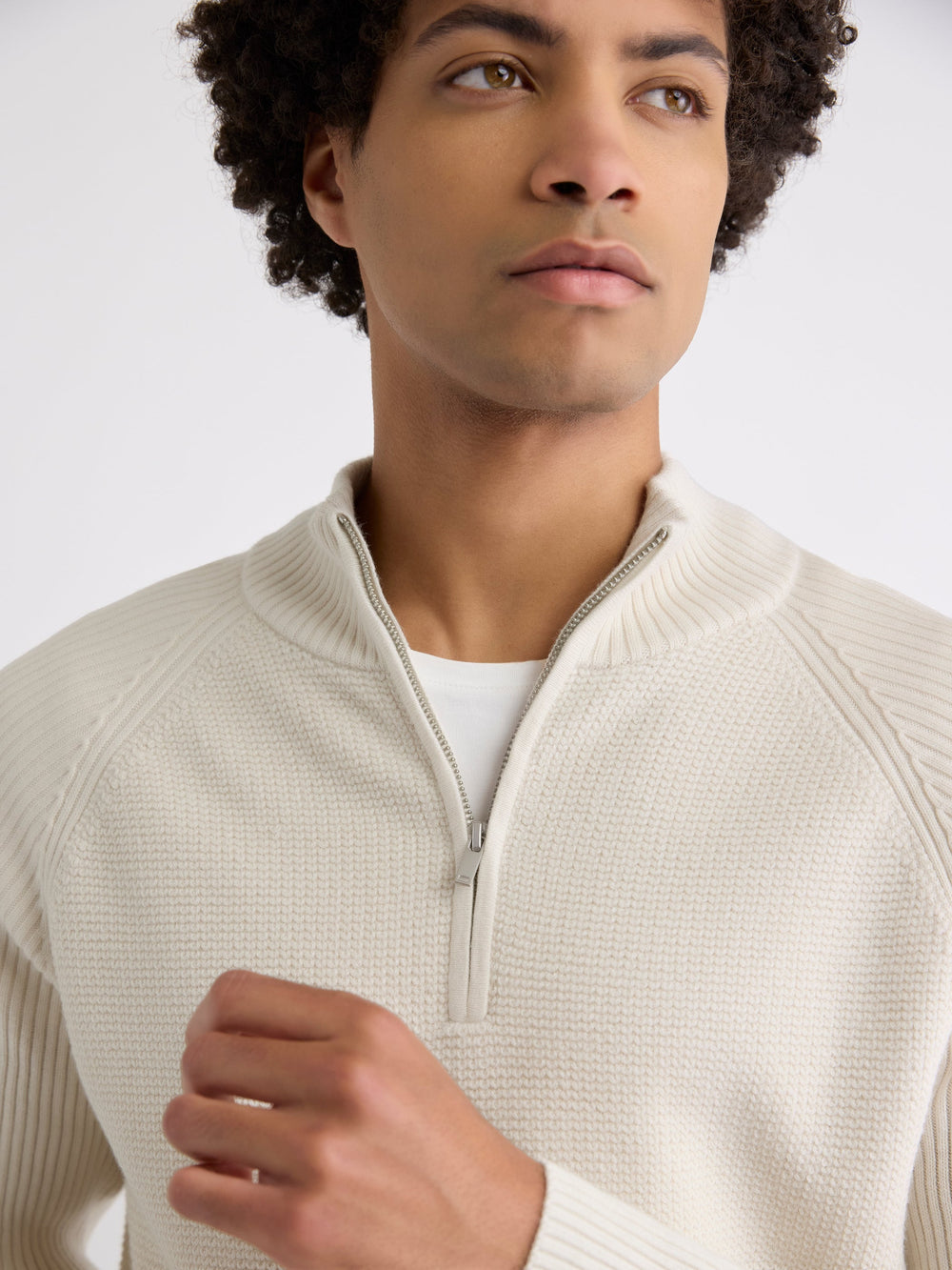 Long-Sleeve Quarter-Zip Mock-Neck Sweater rw&co On Sale